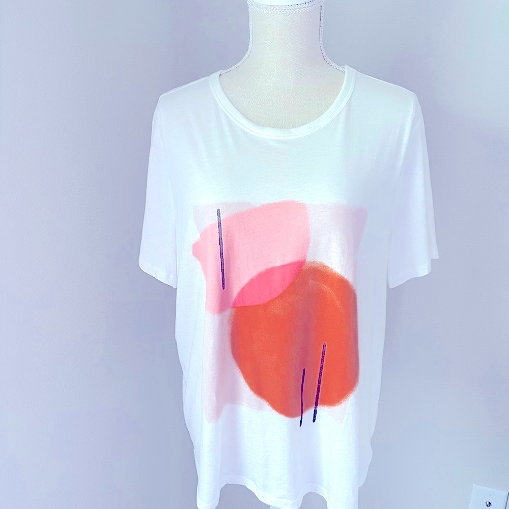 A New Day Short Sleeve TShirt White Printed :XXL